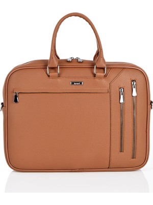 Deriend 2127 Unisex Laptop Bölmeli Evrak Çanta Taba