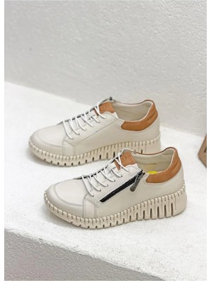Mammamia D26YA-7755 Hakiki Deri Ortopedik Günlük Casual Sneaker Spor Ayakkabı Kadın