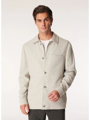 Fabrika Basic Gri Melanj Erkek Düz Ceket F4WM-CKT 2488