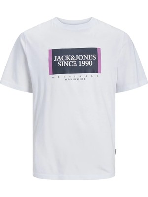 Jack & Jones Jack Jones Jorlafayette Box Tee Ss Crew Neck Erkek Beyaz Tshirt 12252681-01