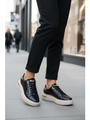 Ayakmod Lady 028 Z Desenli Siyah Kadın Sneaker