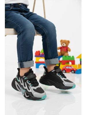 Marcomen Gri Cırtlı Hafif Erkek Çocuk Spor Ayakkabı 161-T5440210 P