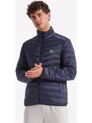Discovery Expedition D4WM-MNT3986 Lacivert Baskılı Erkek Mont