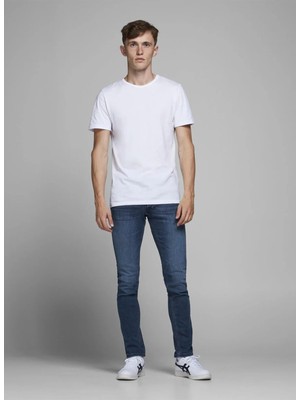 Jack & Jones Erkek Dar Paça Slim Fit  Denim Pantolon 12173407_JJIGLENN Jjorıgınal Am 812