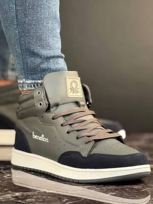 Benetton Erkek Günlük Bilekli Sneaker Ayakkabı Füme