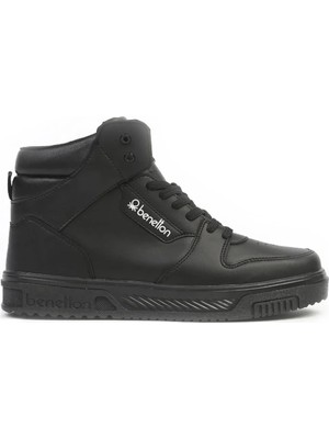 Benetton 31087 Erkek Günlük Boğazlı Sneaker Ayakkabı Siyah Siyah