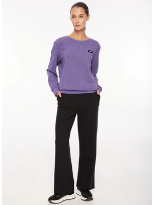 Discovery Expedition Lila Kadın Bisiklet Yaka Basic Sweatshirt D3WL-SWT28
