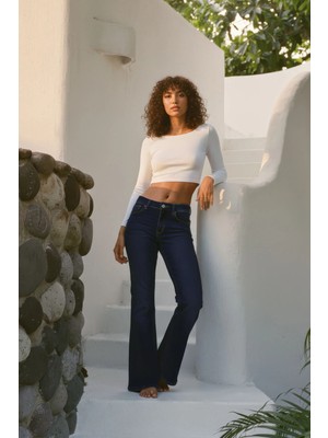 Banny Jeans Kadın Rins Ispanyol Paça Jean Pantolon