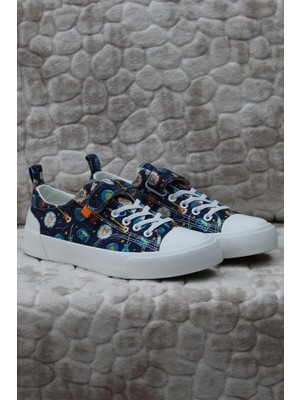 Vicco 346.P24Y.141-11 Lee Saks Mavi Keten Sneaker Erkek Çocuk Ayakkabı