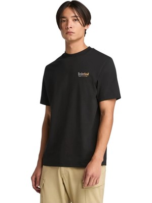 Timberland Rugged Active Gear Back Graphic Tee Erkek Siyah Tshirt TB0A6DMA0011