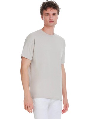 Hatemoğlu Taş Regular Fit 100% Pamuk Bisiklet Yaka Oversize Tişört