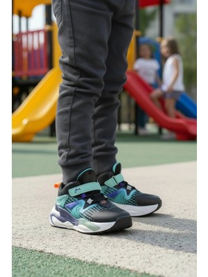 Marcomen Marcokids 161-T5411102 F Siyah-Mint Yeşili Çocuk Spor Ayakkabı