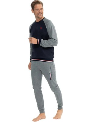 U.S. Polo Assn. Erkek Uzun Kollu Paçaları Lastikli Pijama Takımı