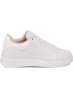 Walkway Beyaz Bağcıklı Hafif Unisex Cilt Spor Ayakkabı Costa G