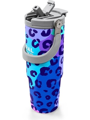 Coral High Coral Desenli Pipetli ve Direkt Içim Çelik Termos 900 ml
