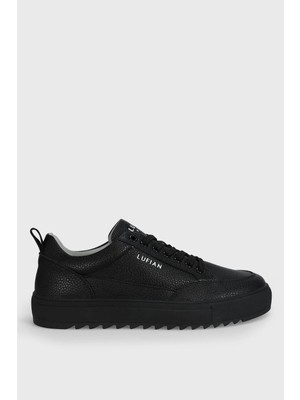 Lufian Siyah Hakiki Deri Bağcıklı Erkek Sneaker Philip M