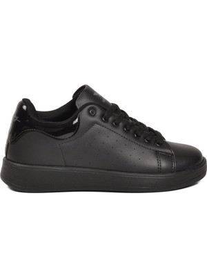 Walkway Siyah Bağcıklı Hafif Unisex Cilt Spor Ayakkabı Costa G