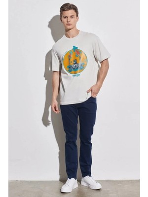 Wrangler Loose Fit Erkek Gri Bisiklet Yaka Tişört