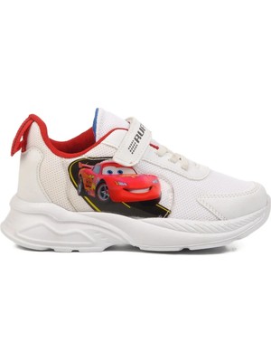 Ayakmod Beyaz Kırmızı Cırtlı Fileli Unisex Çocuk Spor Ayakkabı 2340 F