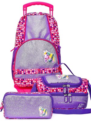 U.S. Polo Assn. U.s. Polo. Assn. Kız Çocuk Tekerlekli Okul Çanta Seti PLSETTRL241626364