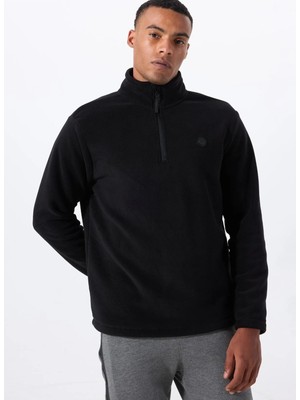 Discovery Expedition D5WM-SWT3300 Siyah Fermuarlı Yaka Basic Düz Erkek Polar Sweatshırt