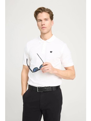 Wrangler Erkek Polo Yaka T Shirt W7D5K4XX2T989 Beyaz