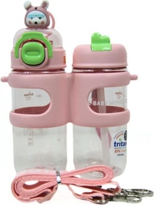 Shotay Su Matarası 2 Bölmeli Tritan Pembe 900ML