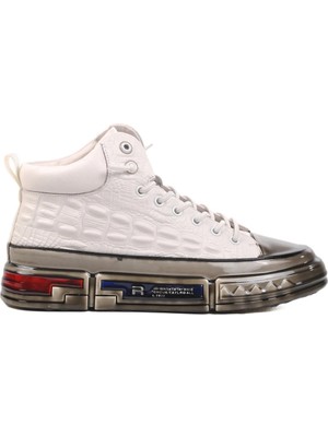 Guja Beyaz Hakiki Deri Bilek Boy Erkek Sneaker 24K510-4 M