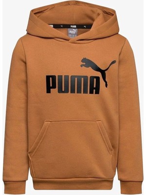 Puma Ess Big Logo Erkek Kahverengi Kapüşonlu Hoodie