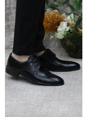 Pierre Cardin 7030-1 Siyah Açma Damat Ayakkabısı Takım Ayakkabısı Erkek Klasik Ayakkabı