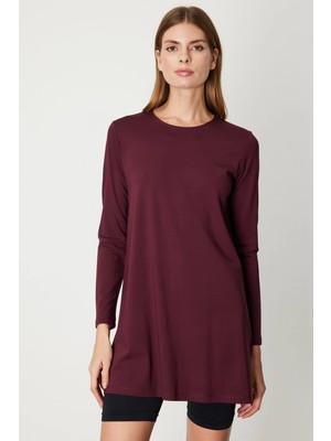 ON Kadın Uzun Kollu Basic Tunik 61421 Bordo