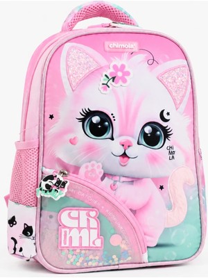 Wander Bag Chimola BT165 Kız Çocuk Anaokulu Çantası Sevimli Kedi Baskılı Su Geçirmez Kreş Sırt Çantası