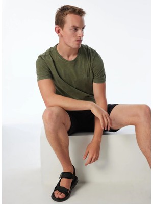 Jeep Haki Erkek Bisiklet Yaka Relaxed Baskılı T-Shirt C4SM-TST4707