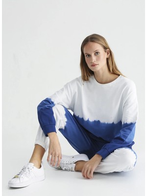 Fabrika Bisiklet Yaka Batik Çok Renkli Kadın Sweatshırt Bınos