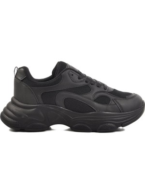 Aspor Siyah Fileli Kadın Spor Ayakkabı Sneaker
