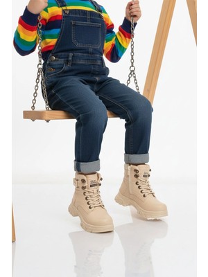 Ayakmod Bej Içi Polarlı Kaymaz Taban Unisex Çocuk Bot 24035 F