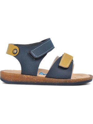 Ayakmod 210109 Lacivert-Bej-Hardal Comfort Erkek Çocuk Sandalet
