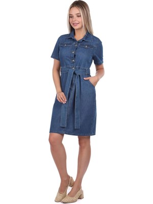 Banny Jeans Kemer Detaylı Jean Elbise
