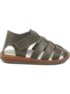 Ayakmod Haki Cırtlı Hafif Unisex Çocuk Sandalet 17370 B