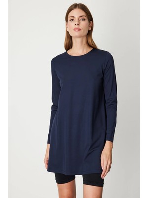ON Kadın Uzun Kollu Basic Tunik 61421 Lacivert