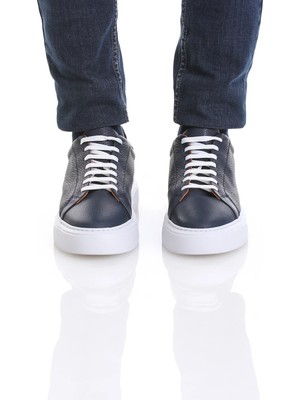 Hatemoğlu Lacivert Casual Bağcıklı Deri Sneakers