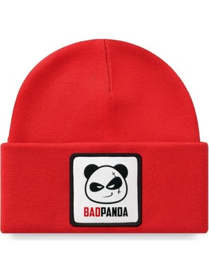 BlackBörk Panda Logolu Kırmızı Bere