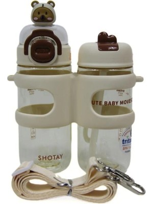 Shotay Su Matarası 2 Bölmeli Tritan Beyaz 900ML
