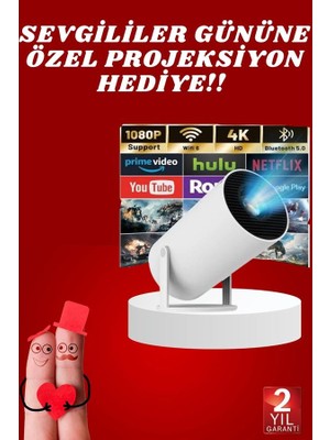 Aesco Sevgiliye Özel Hediye Ayaklı Sinema Projektörü Projeksiyon Yeni Nesil - Lisinya