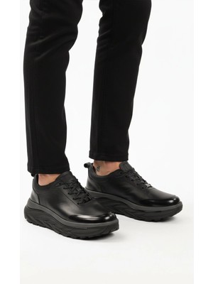 Marcomen Siyah Hakiki Deri Bağcıklı Erkek Sneaker 152-22390 M