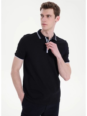 Discovery Expedition D6SM-TST3889 Siyah Erkek Polo T-Shirt