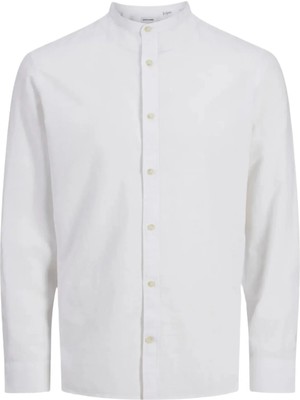 Jack & Jones Jjesummer Band Erkek Keten Gömlek Beyaz 12269319