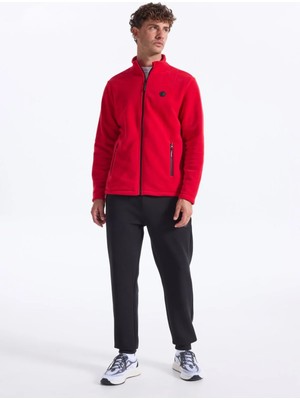 Discovery Expedition D5WM-SWT3301 Kırmızı Dik Yaka Basic Düz Erkek Polar Sweatshırt