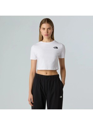 The North Face W Essentıal Cropped Slım Short Sleeve Te Kadin Beyaz Tshirt NF0A55AOFN41