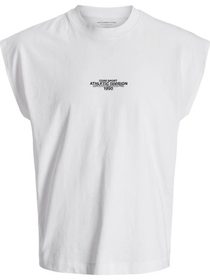 Jack & Jones Jack Jones Jcobreeze Front Sl Tee Crew Neck Erkek Beyaz Tshirt 12293042-01